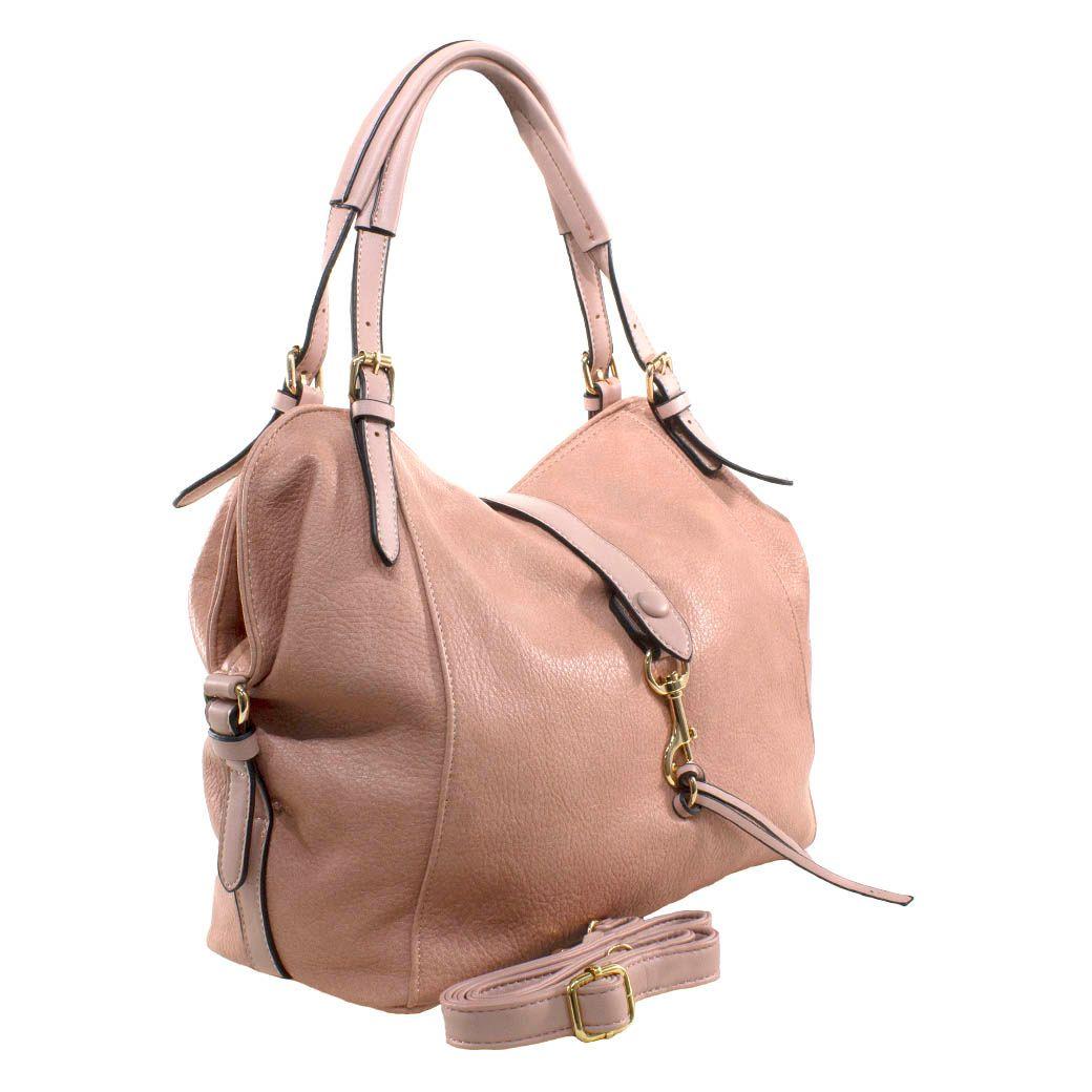 Cartera Con Mosqueton Rosado-1