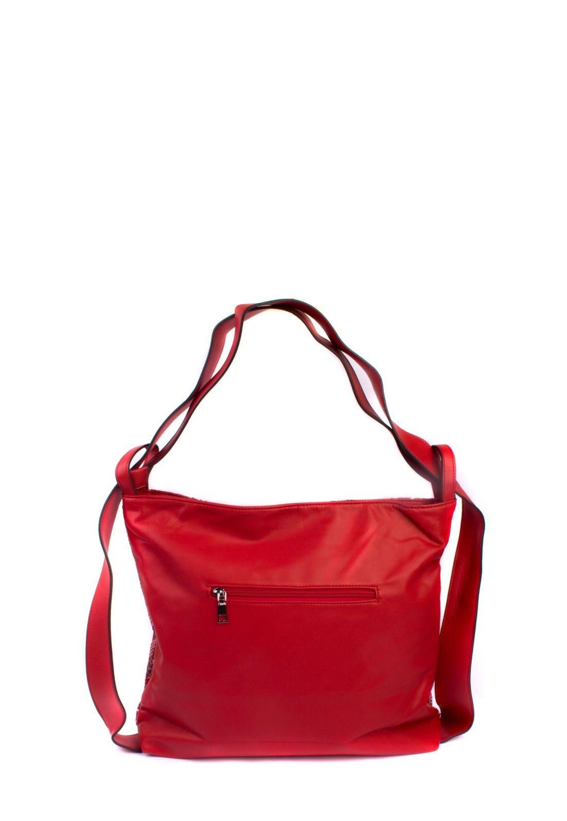 Cartera Mochila Glitter Rojo-2