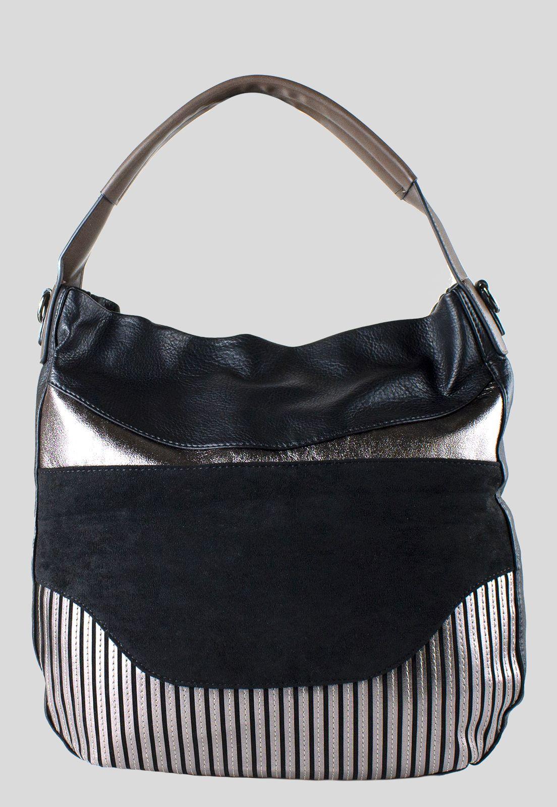 Cartera Bote 3 Materiales Negro-0