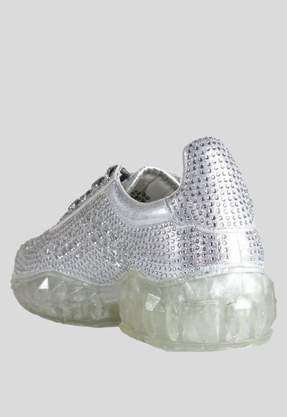 Zapatilla Strass Tachas Plata-2