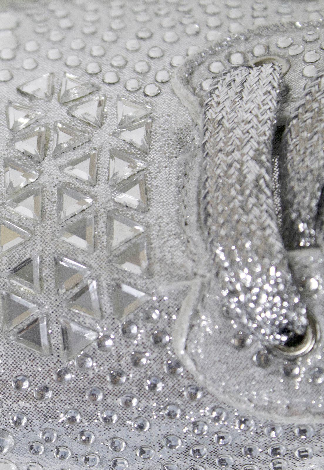 Zapatilla Strass Tachas Plata-4