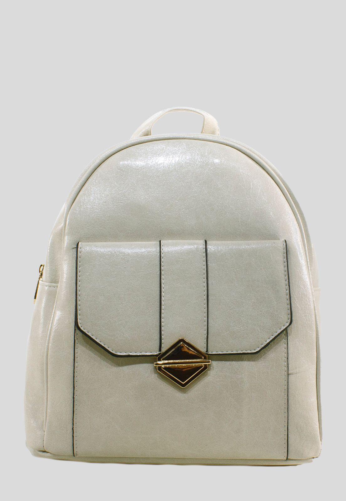 Mochila Bolsillo Metal Beige-0