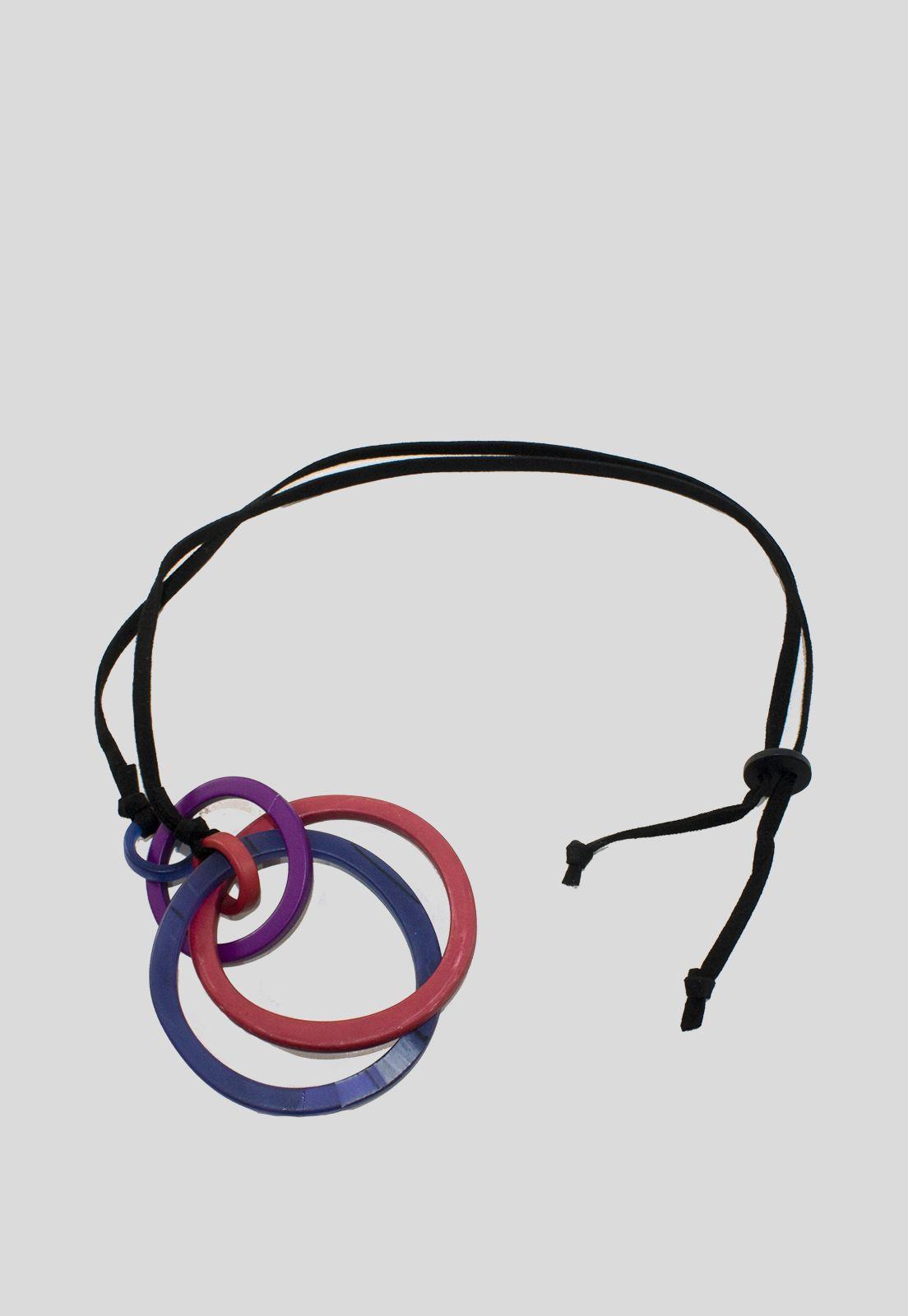 Collar 3 argollas Rojo-2