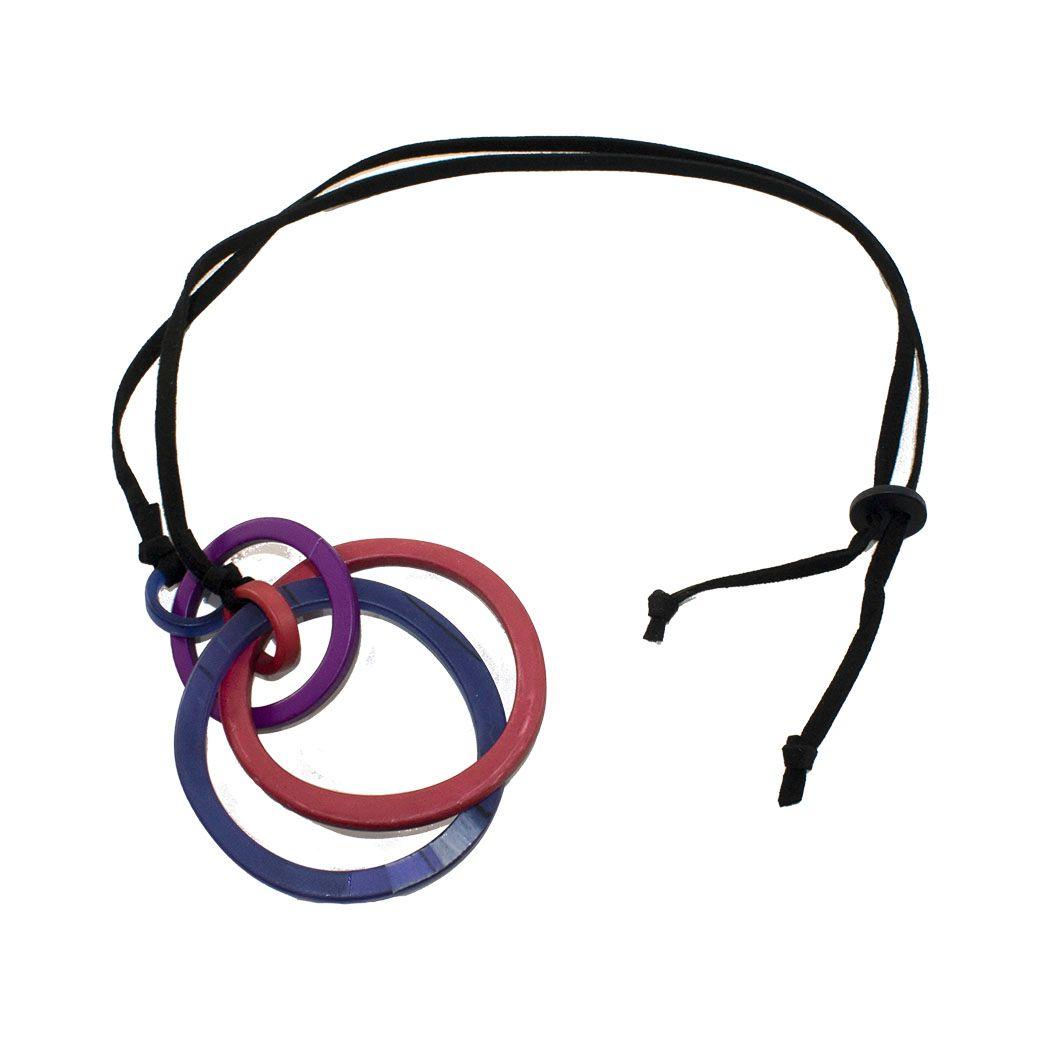 Collar 3 argollas Rojo-2