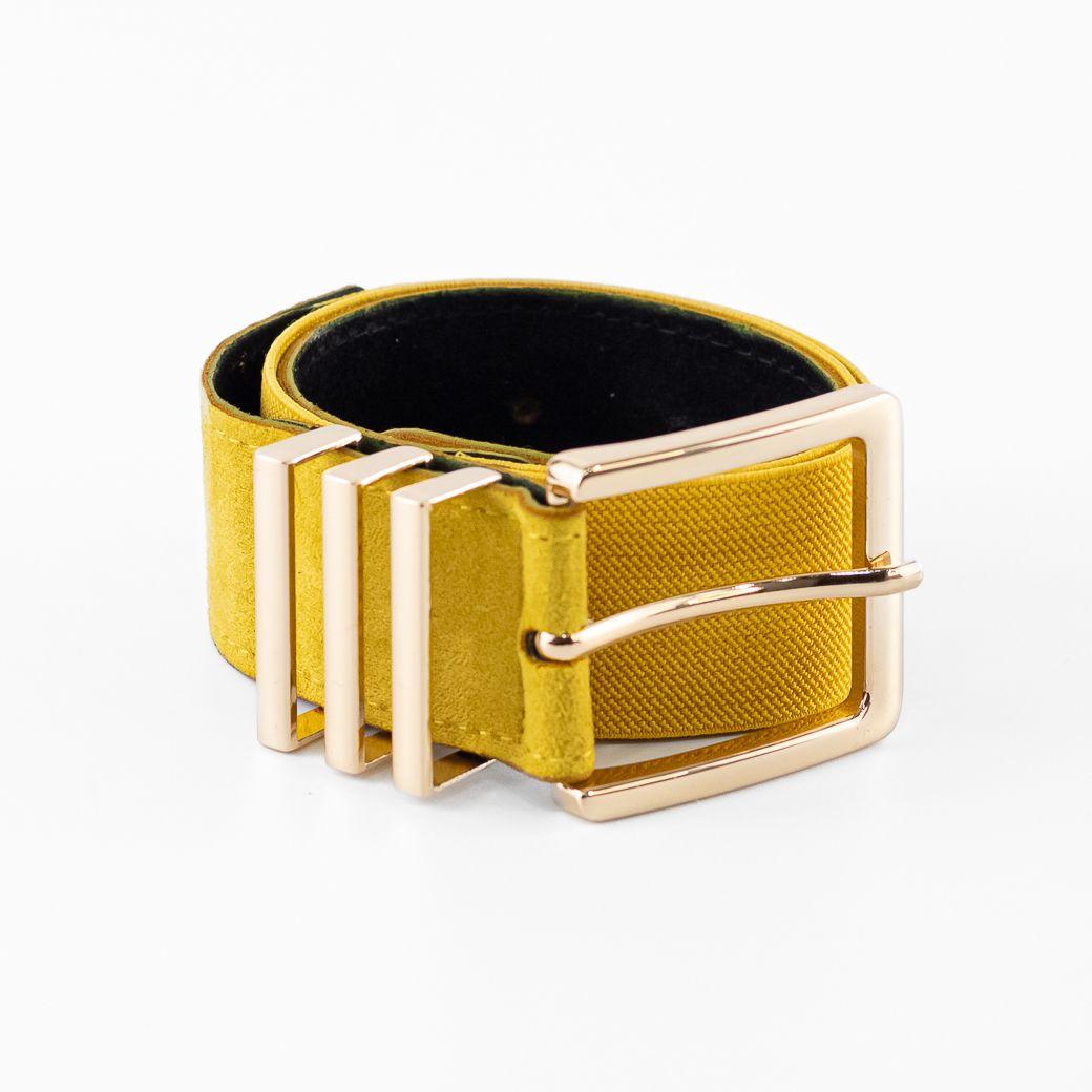 Cinturón Elastico Hebilla Metal 582 Mujer Amarillo Mailea-0