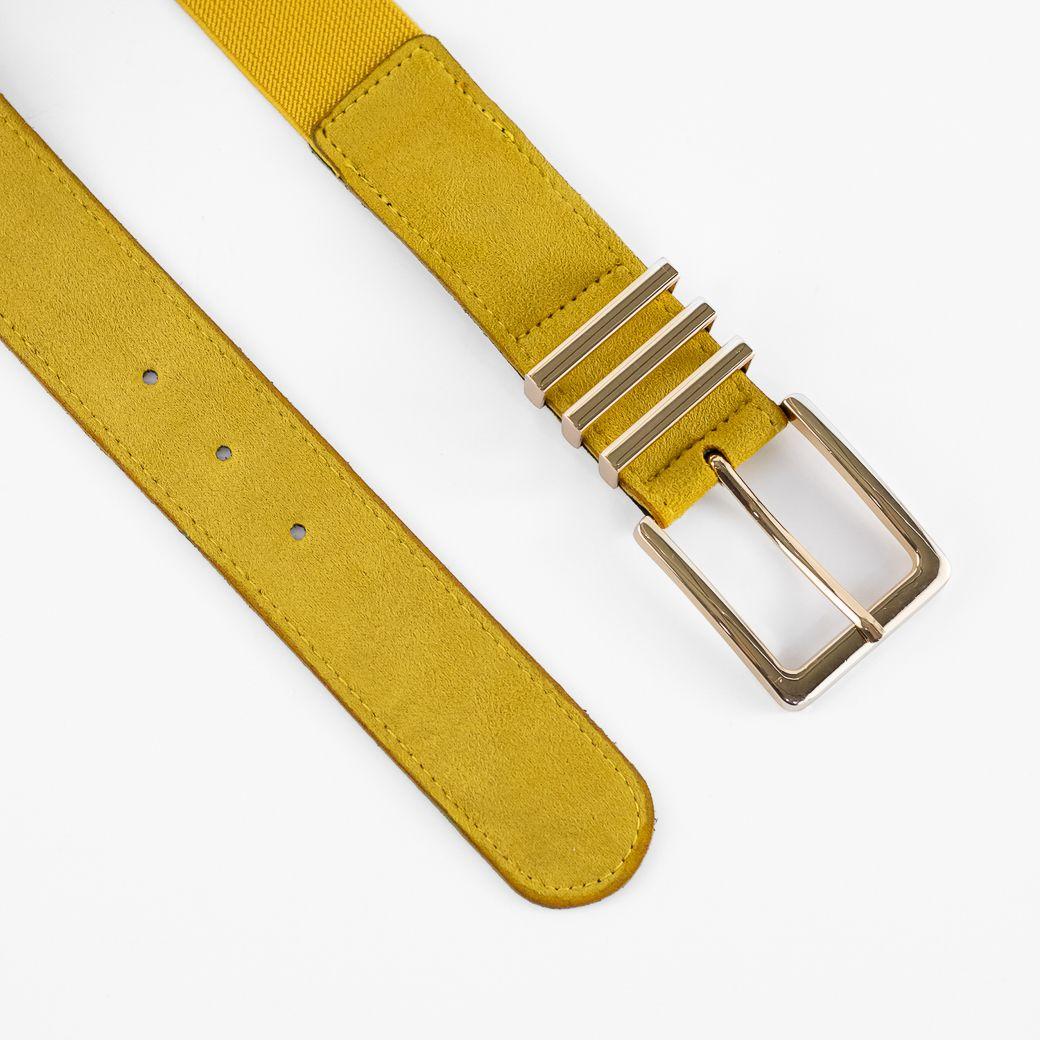 Cinturón Elastico Hebilla Metal 582 Mujer Amarillo Mailea-2