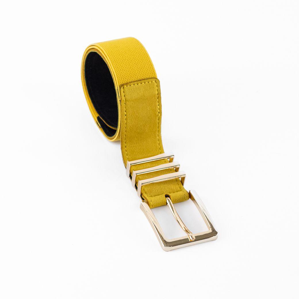 Cinturón Elastico Hebilla Metal 582 Mujer Amarillo Mailea-3