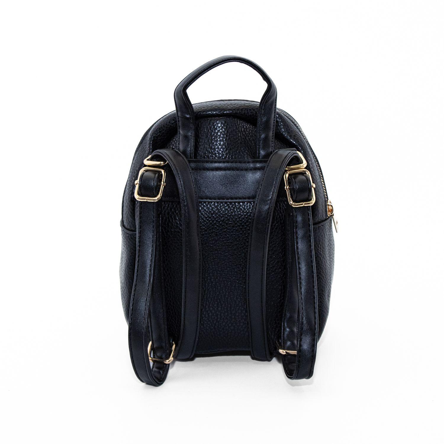 Mochila con Bolsillo y Clips Negro-2