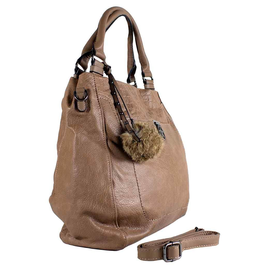 Cartera Lisa Y Coc Con Piel Taupe-2