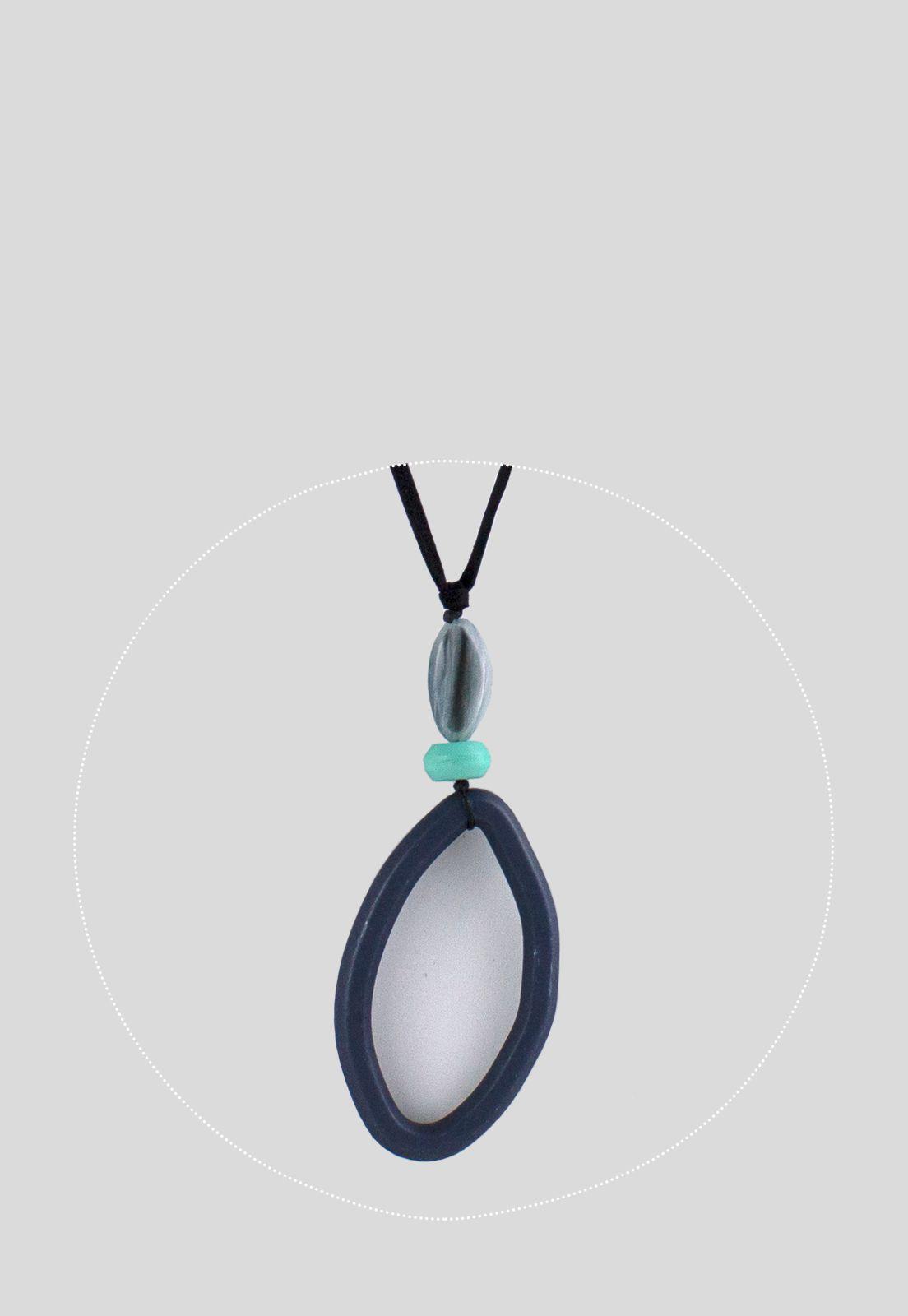 Collar Gota y Corazon Azul-2