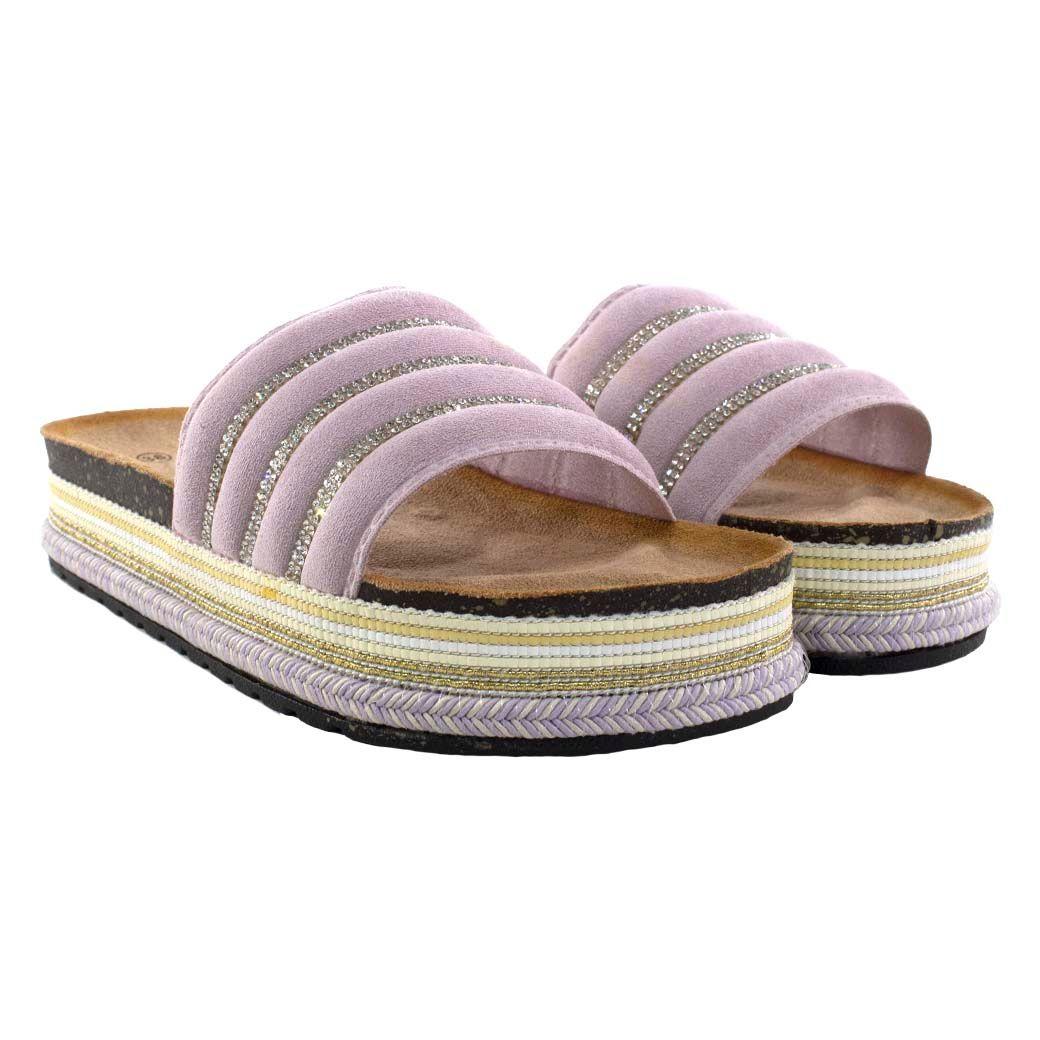 Sandalia Baja Acolchada Lila-3