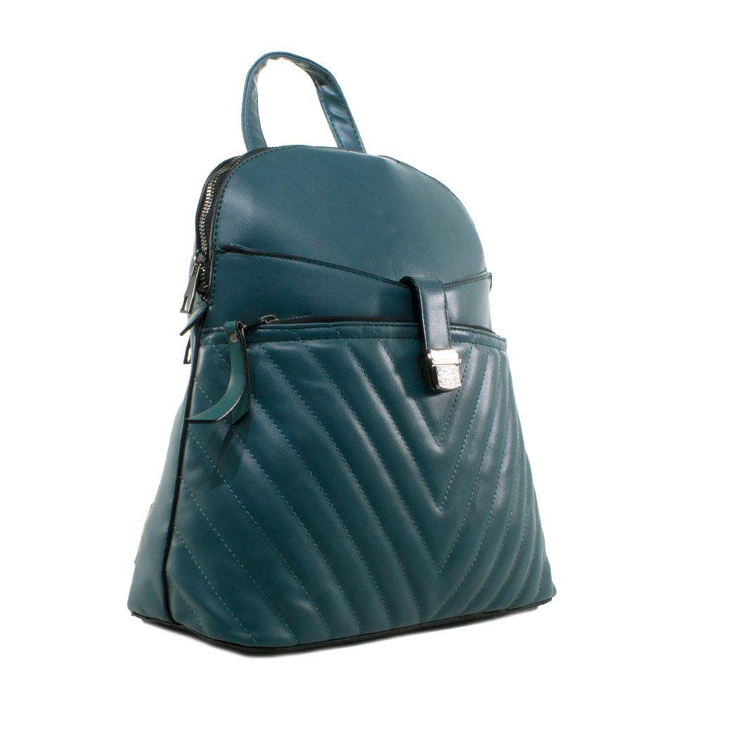 Mochila Bolsillo Acolchada Petroleo-1