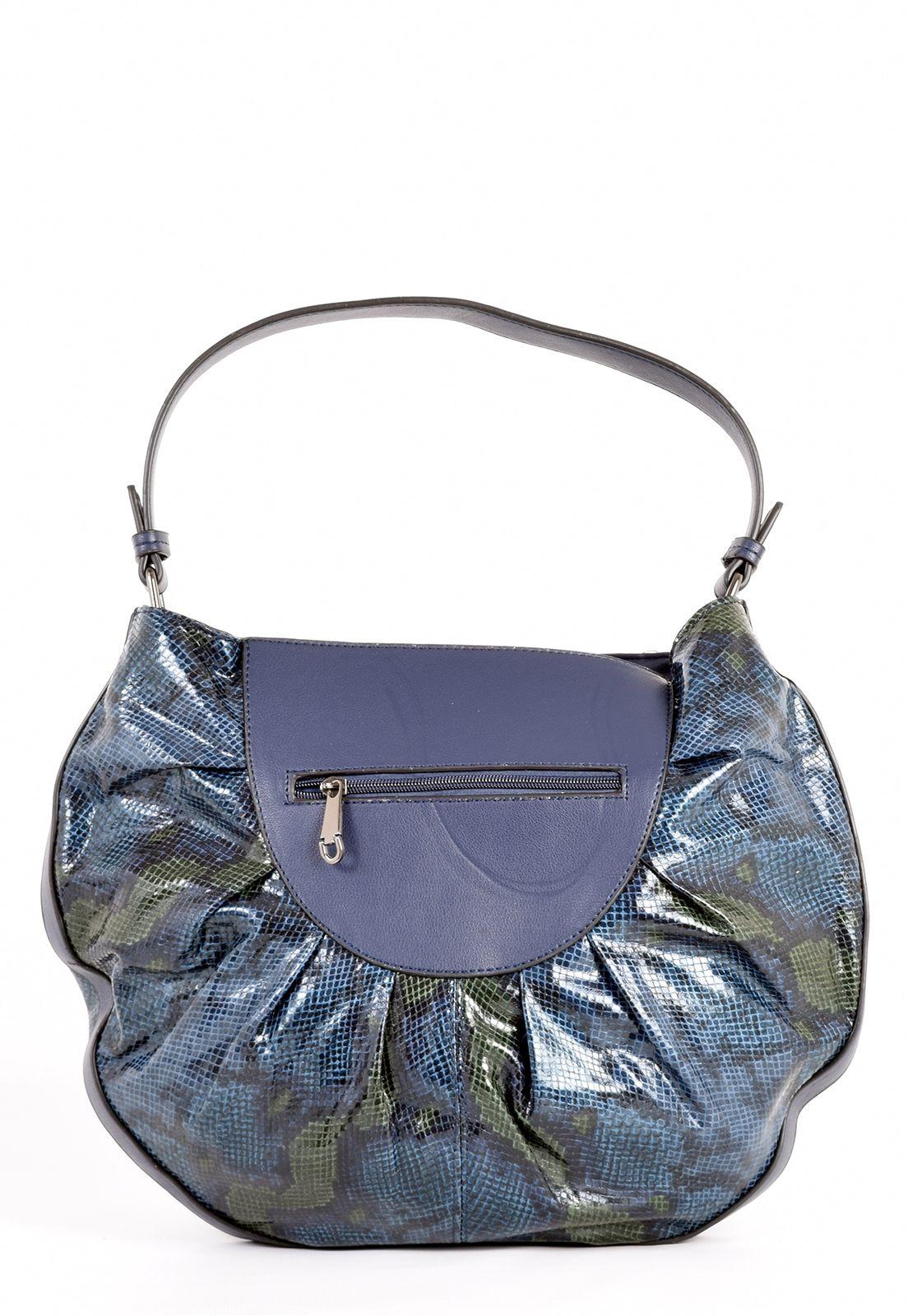 Cartera Animal Print Disco 2 Cierres Azul-2