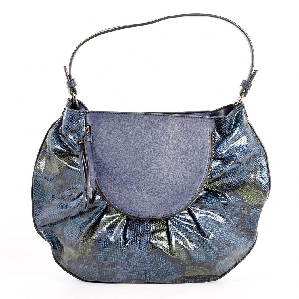 Cartera Animal Print Disco 2 Cierres Azul-0