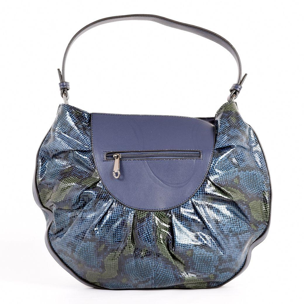 Cartera Animal Print Disco 2 Cierres Azul-2