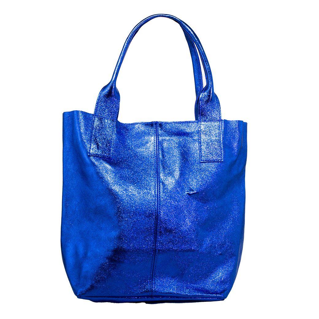 Cartera cuero saca brillo Azul Rey-1