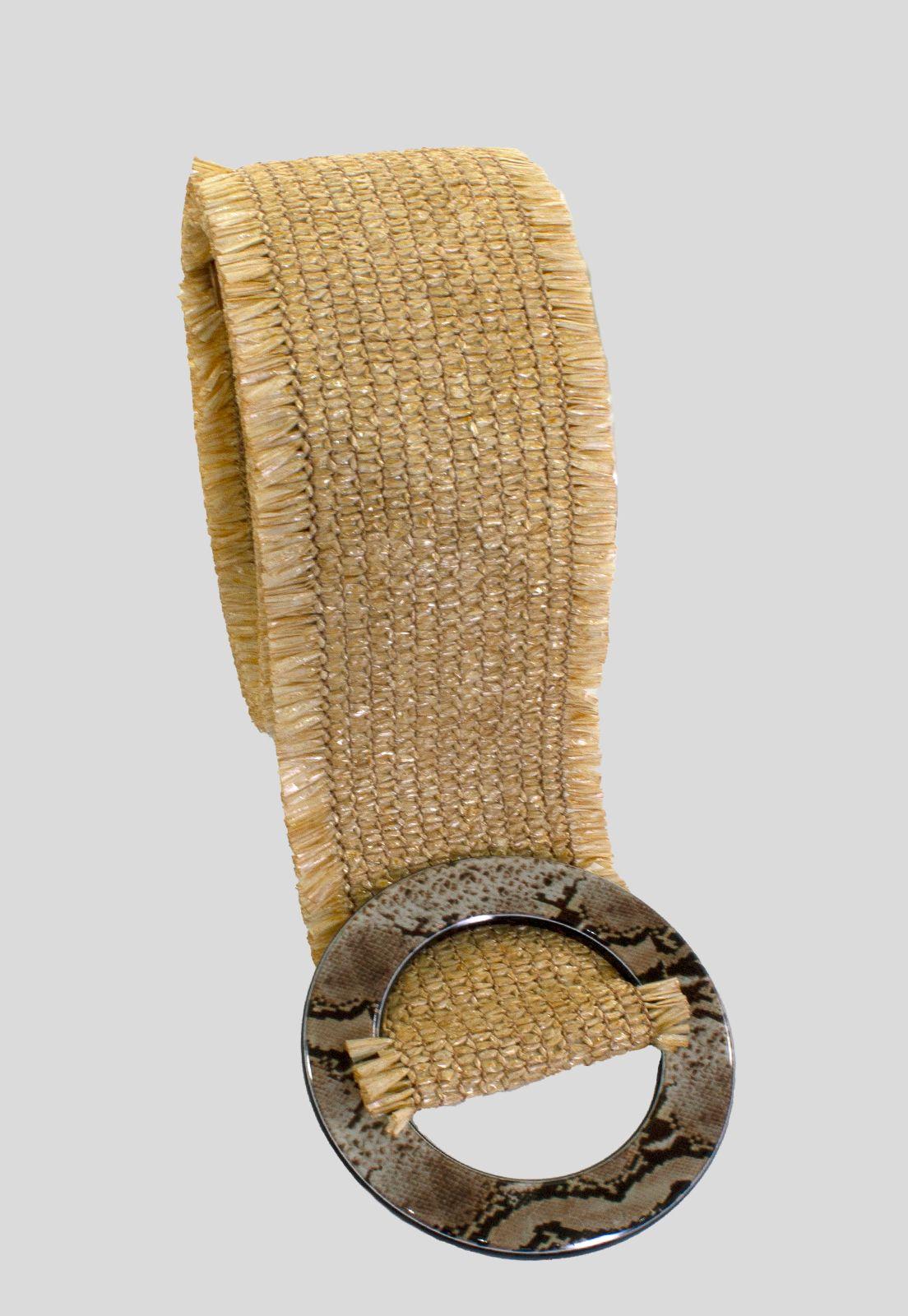 Cinturon Rafia C/Hebilla Piton Beige-1