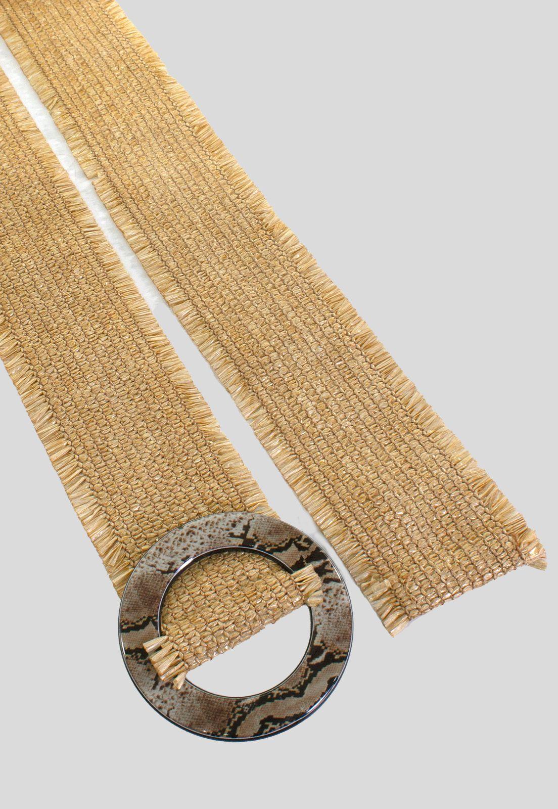 Cinturon Rafia C/Hebilla Piton Beige-2