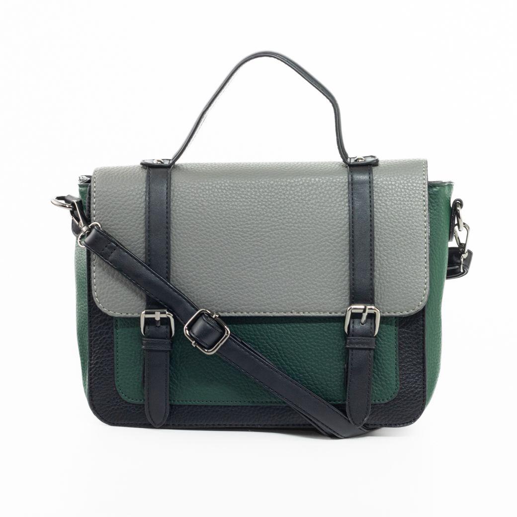 Cartera escolor c/ 2 hebillas Negro-0