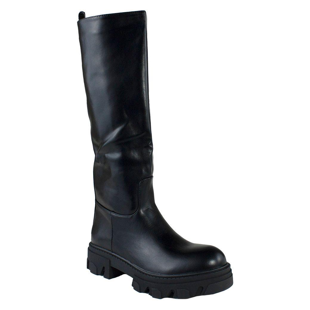 Bota Mujer Base Goma Negro-0