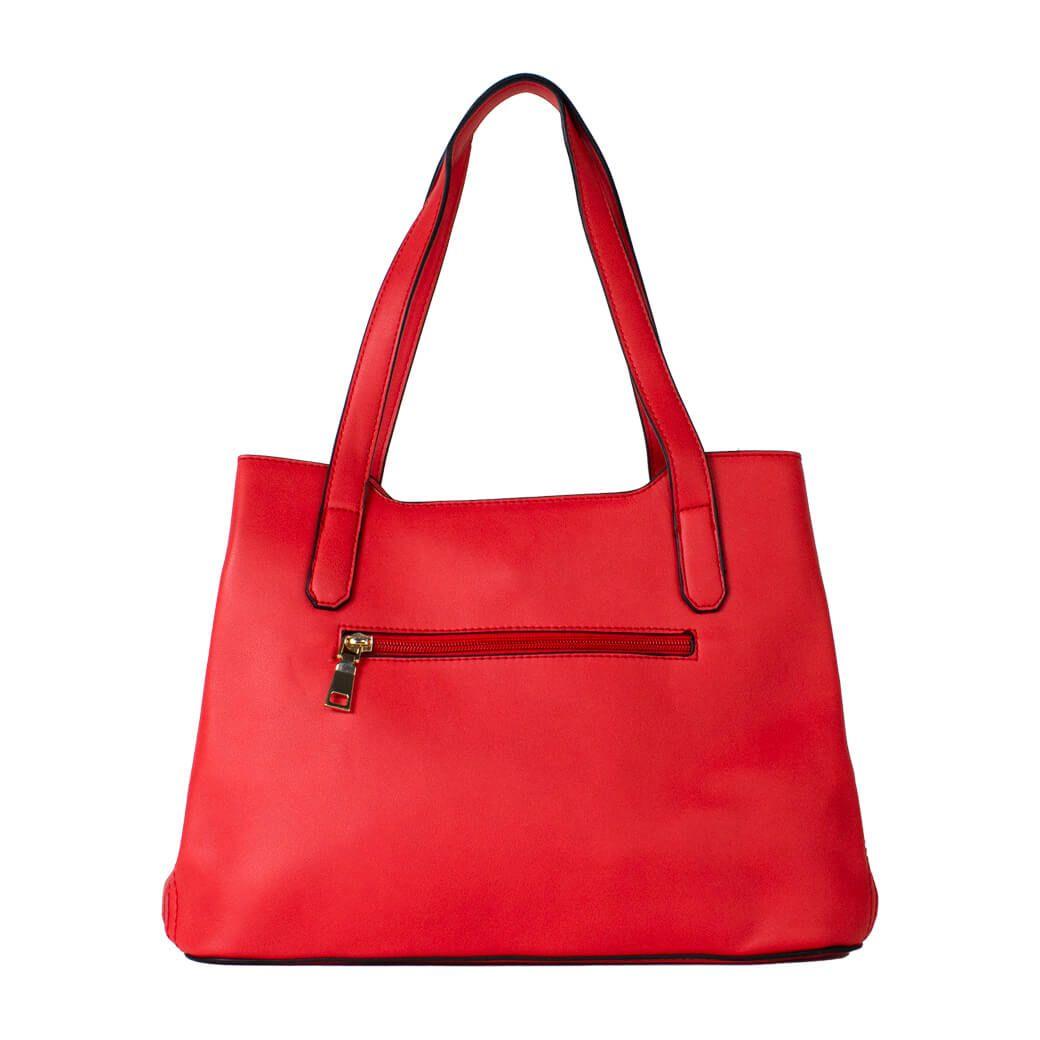 Cartera Hebilla Ratan Frontal Rojo-2