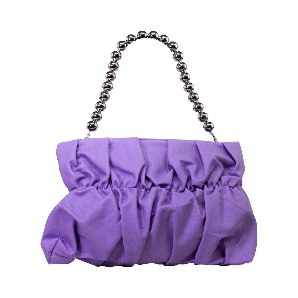 Cartera acolchada c/manilla Lila-0