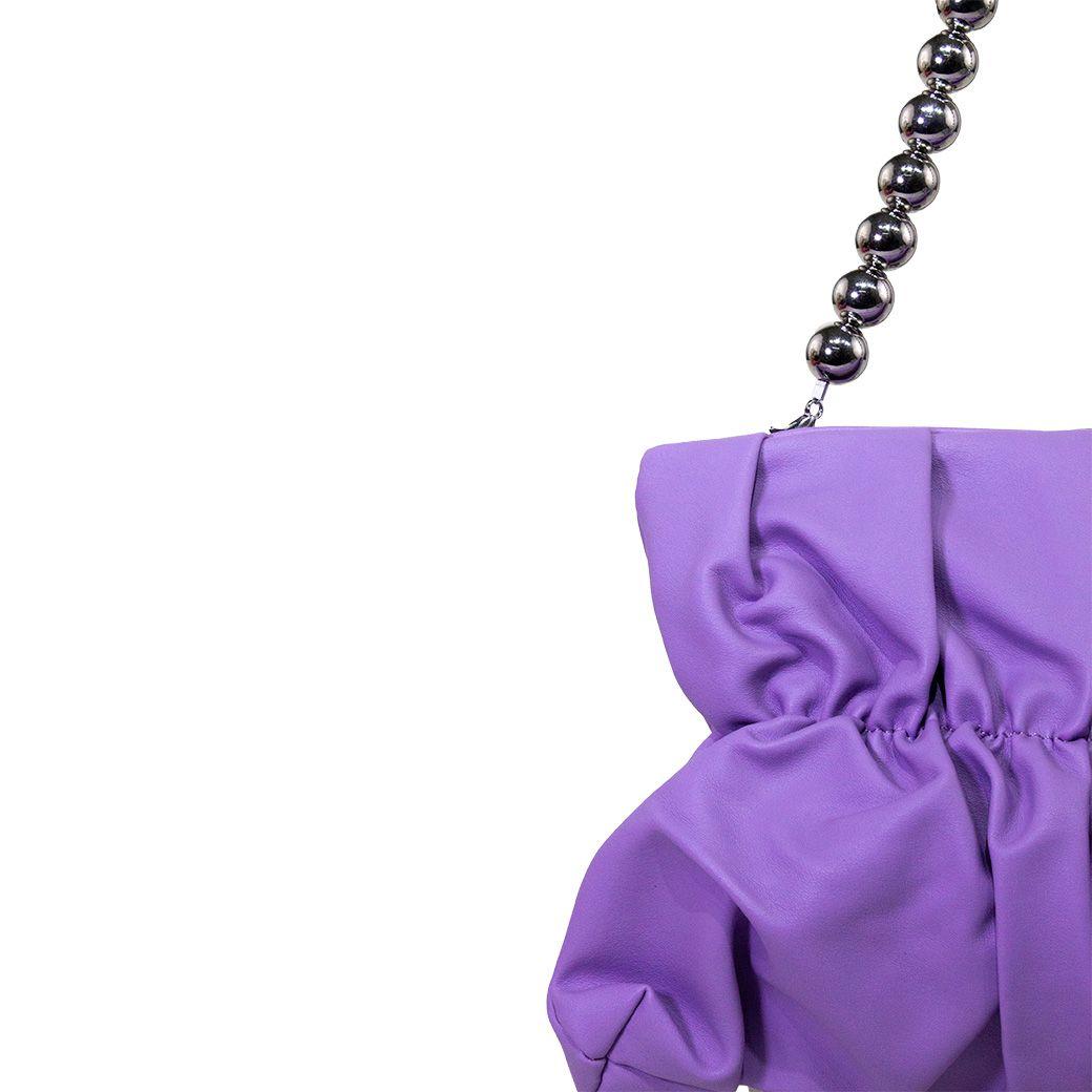 Cartera acolchada c/manilla Lila-2