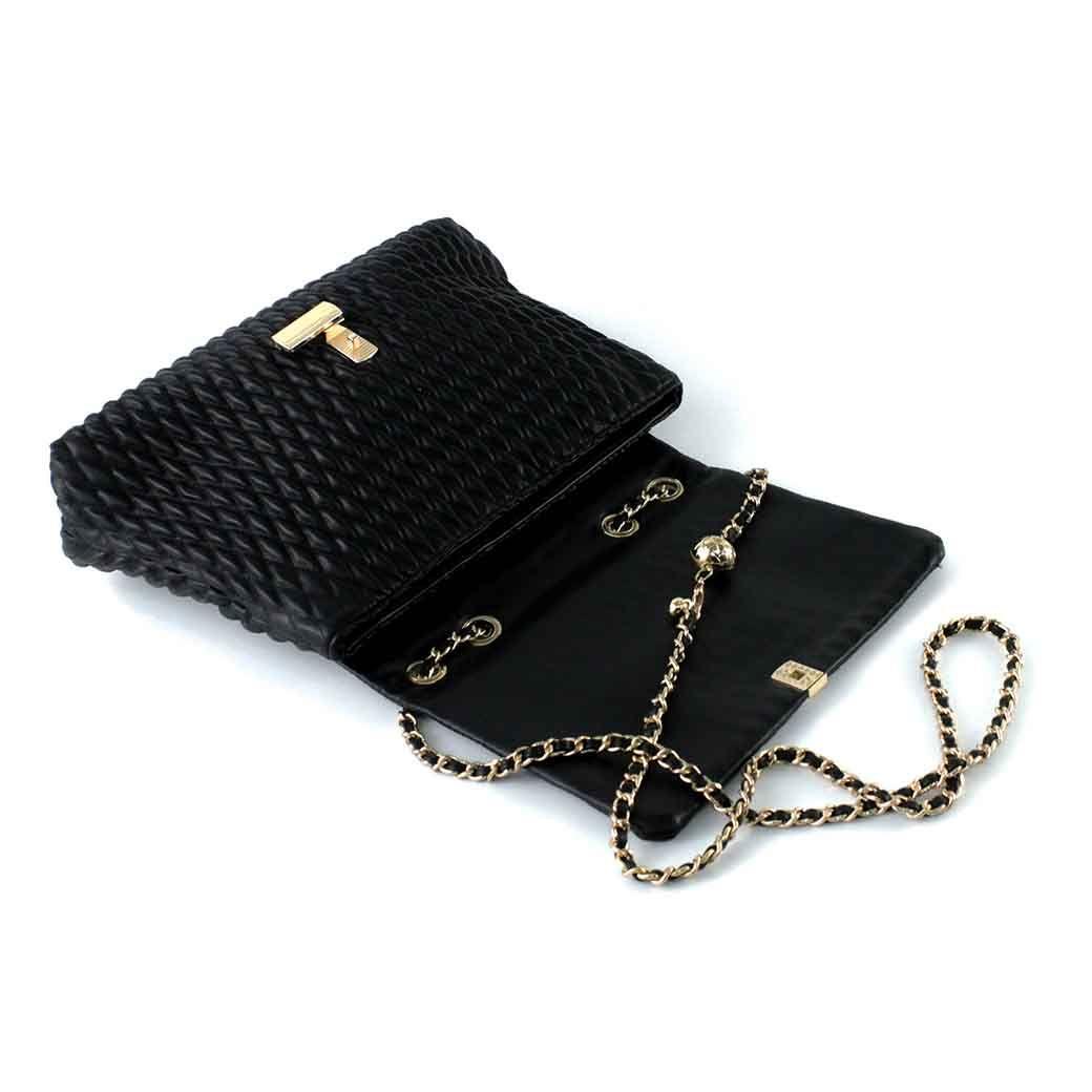 Cartera Ecocuero Acolchada 465 Mujer Negro Mailea-3