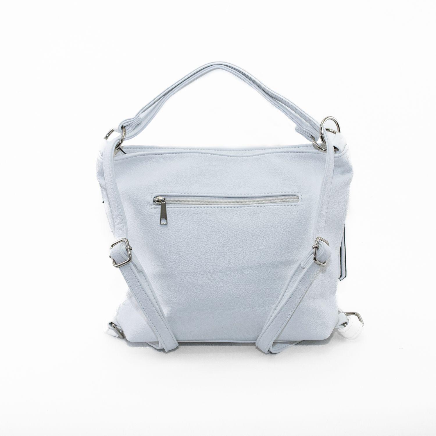 Bandolera Mochila con 2 Cierres Blanco-2