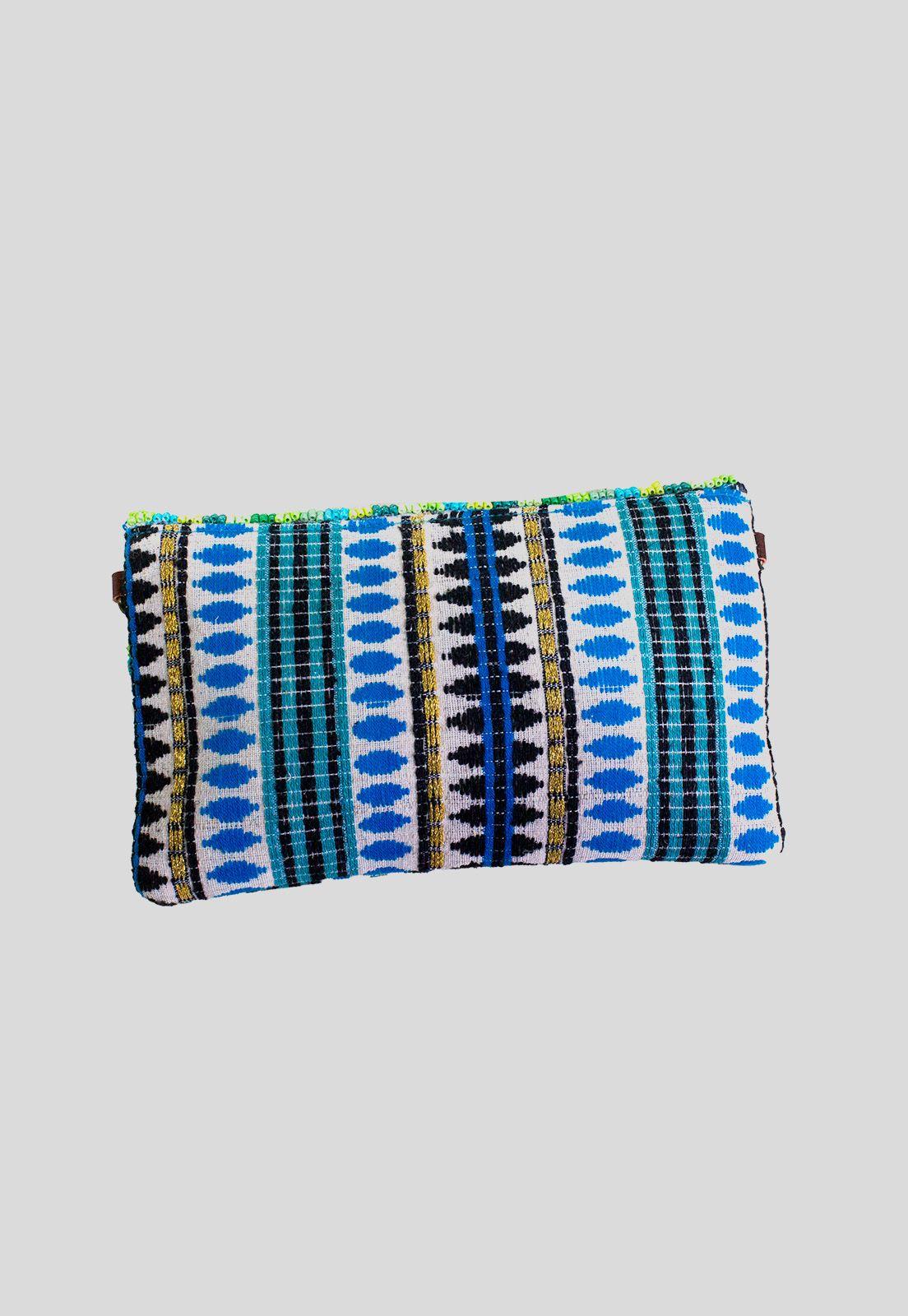 Bandolera tela mostacilla Azul-2