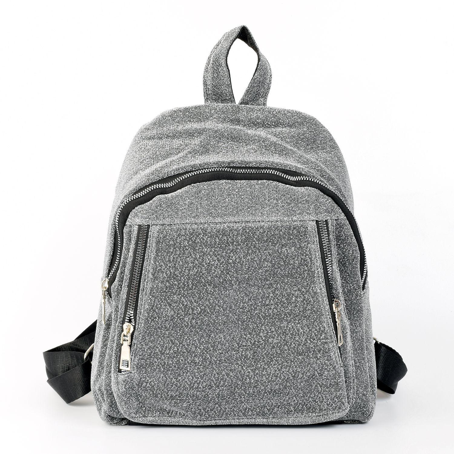 Mochila Tela Lurex Brillo Asfalto-0