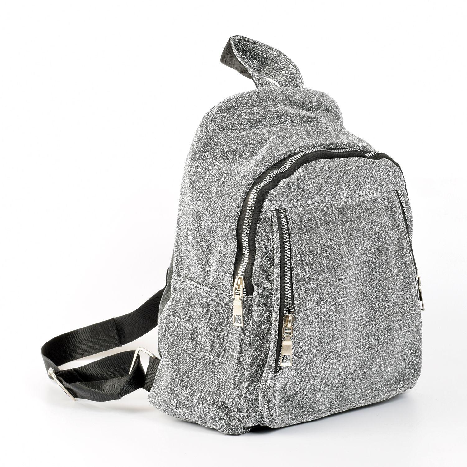 Mochila Tela Lurex Brillo Asfalto-1