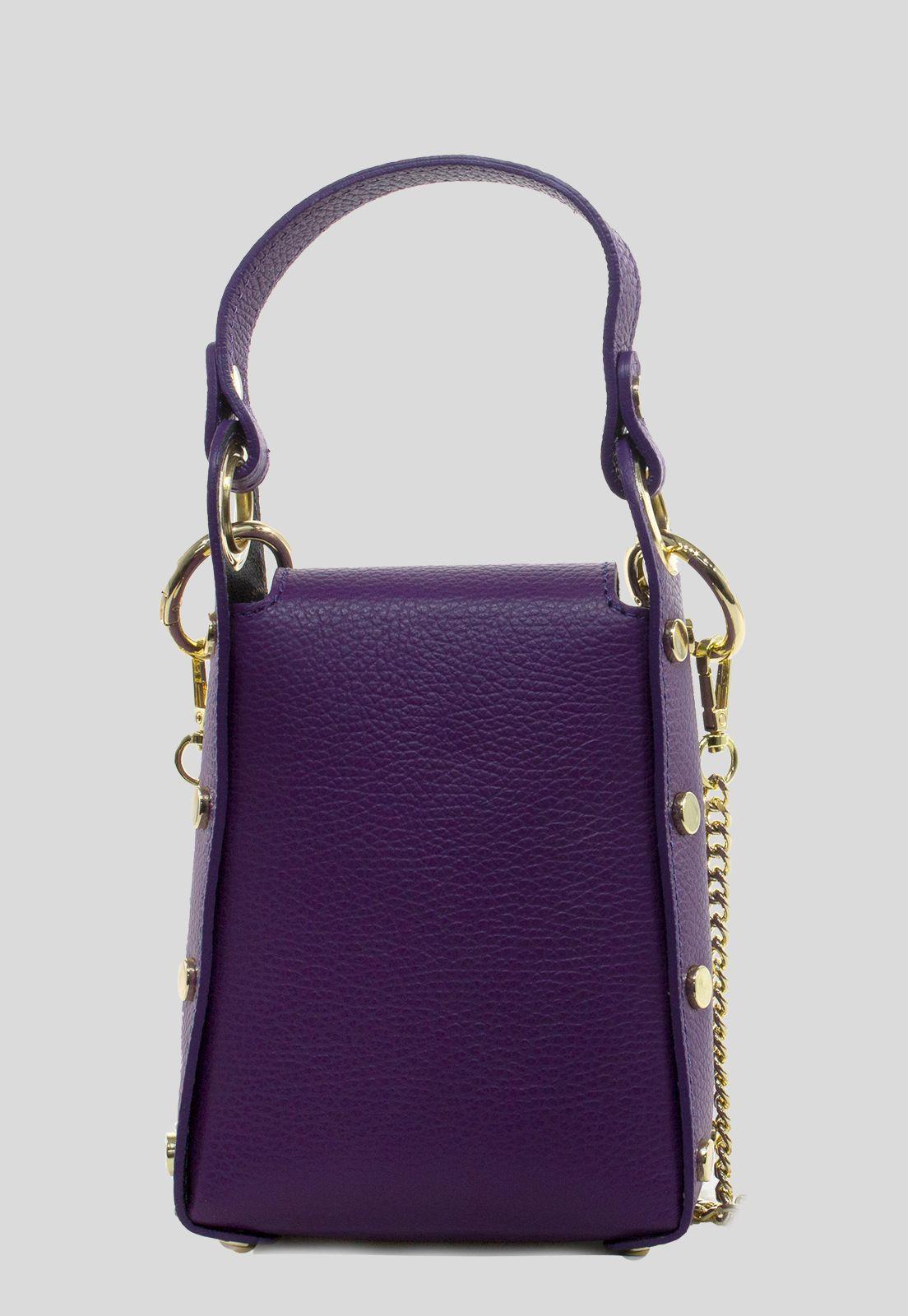Portacelular cuero tachas planas Morado-2