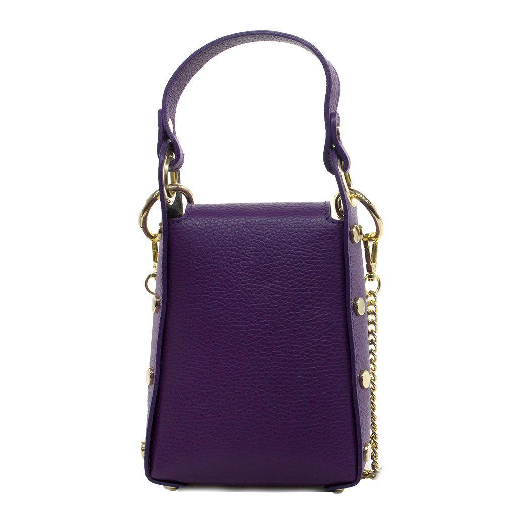 Portacelular cuero tachas planas Morado-2