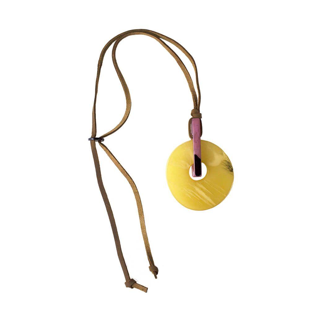 Collar Placa Enganche Amarillo-1
