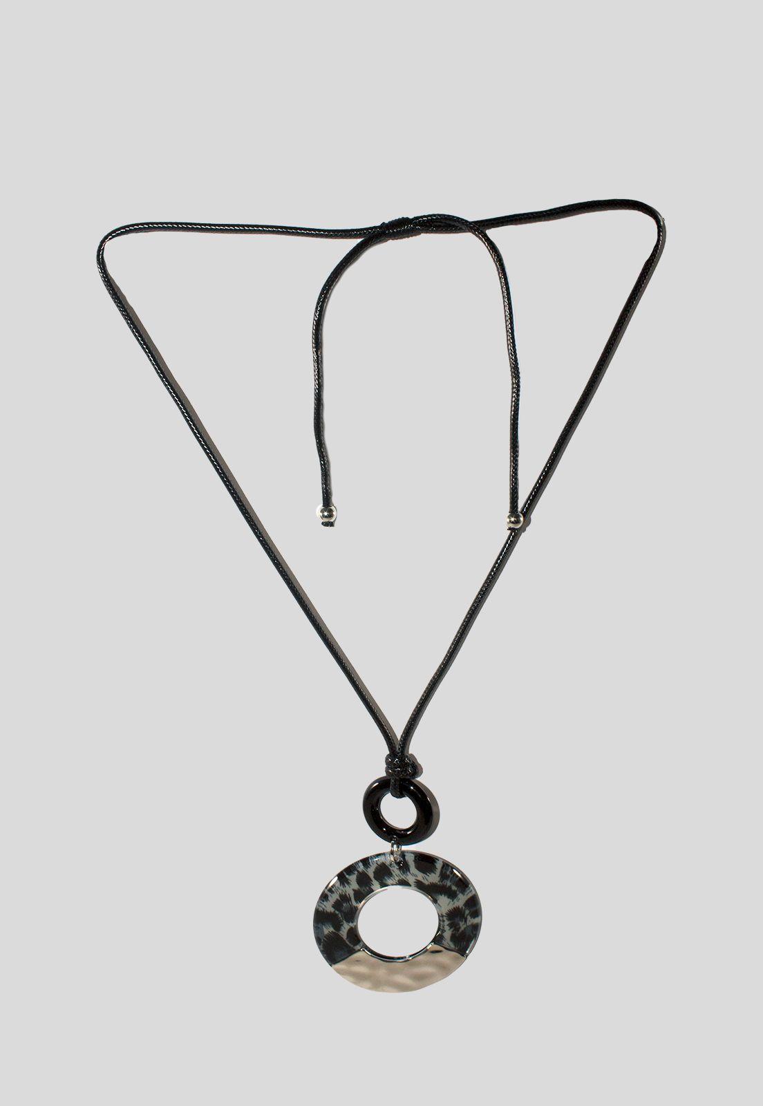 Collar largo leo y oro Negro-0
