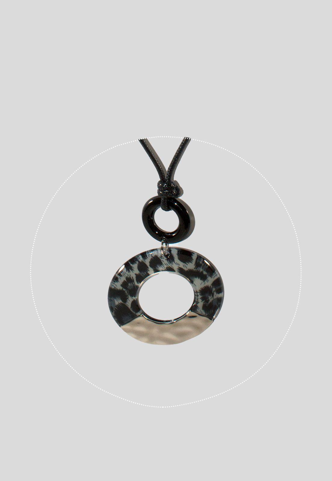Collar largo leo y oro Negro-1