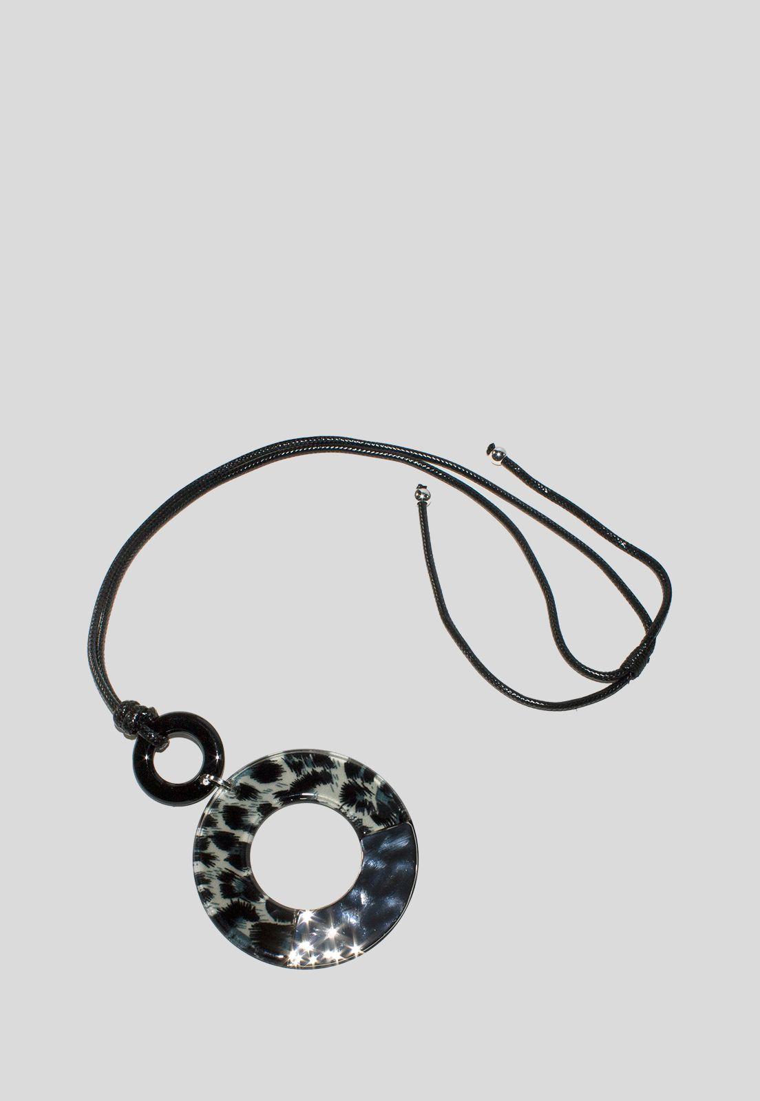 Collar largo leo y oro Negro-2