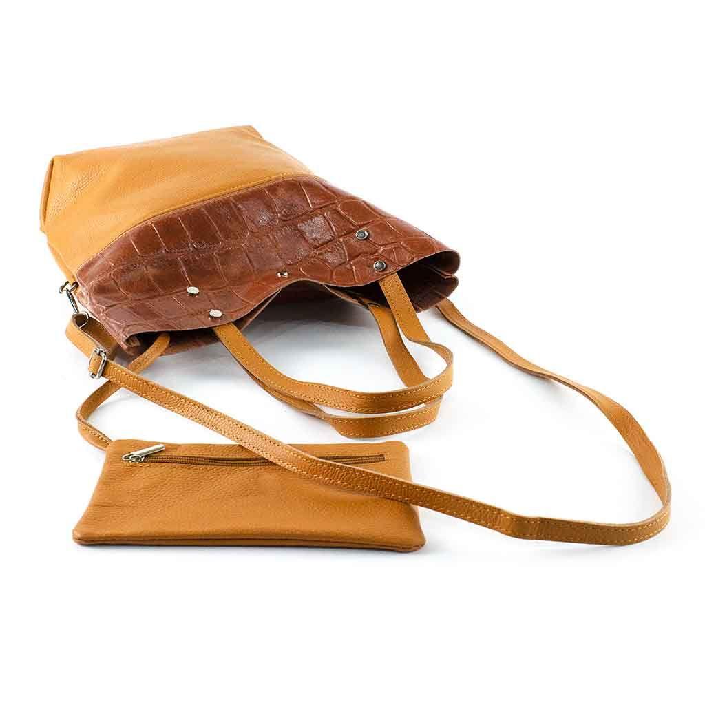 Cartera de Cuero Coco Broche 743 Mujer Cafe Mailea-4