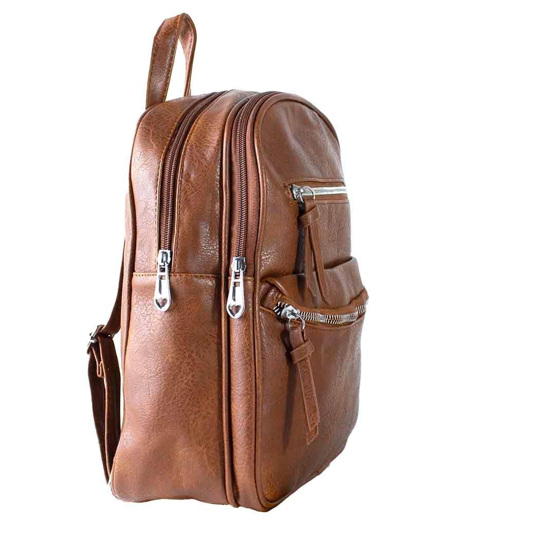 Mochila Lisa Doble Cierre Cafe-1