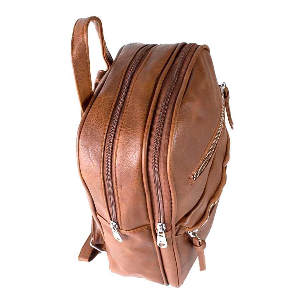 Mochila Lisa Doble Cierre Cafe-3