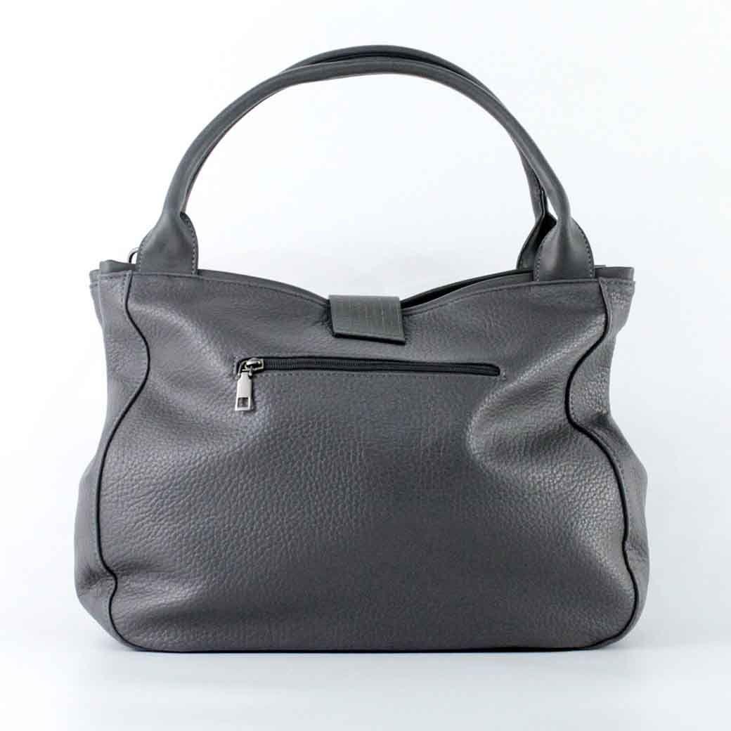 Cartera Ecocuero Pasador Strass 541 Mujer Gris Mailea-2