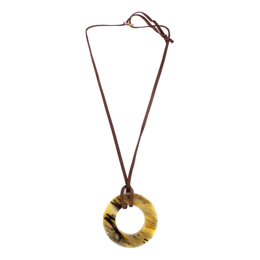 Collar Disco Acrilico Amarillo-0