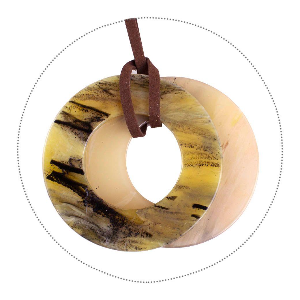 Collar Disco Acrilico Amarillo-2
