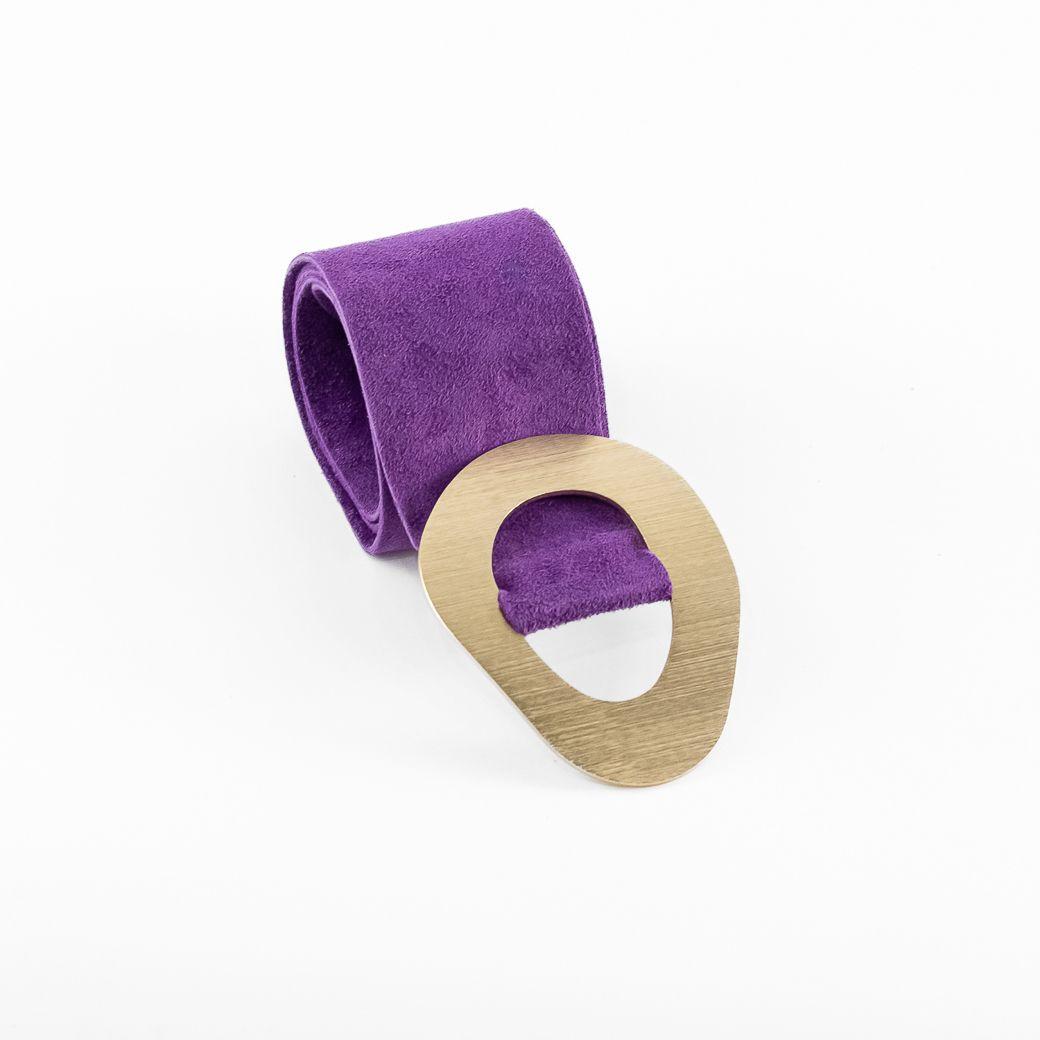 Cinturón Reno Faja Hebilla Metal Mujer Lila Mailea-2