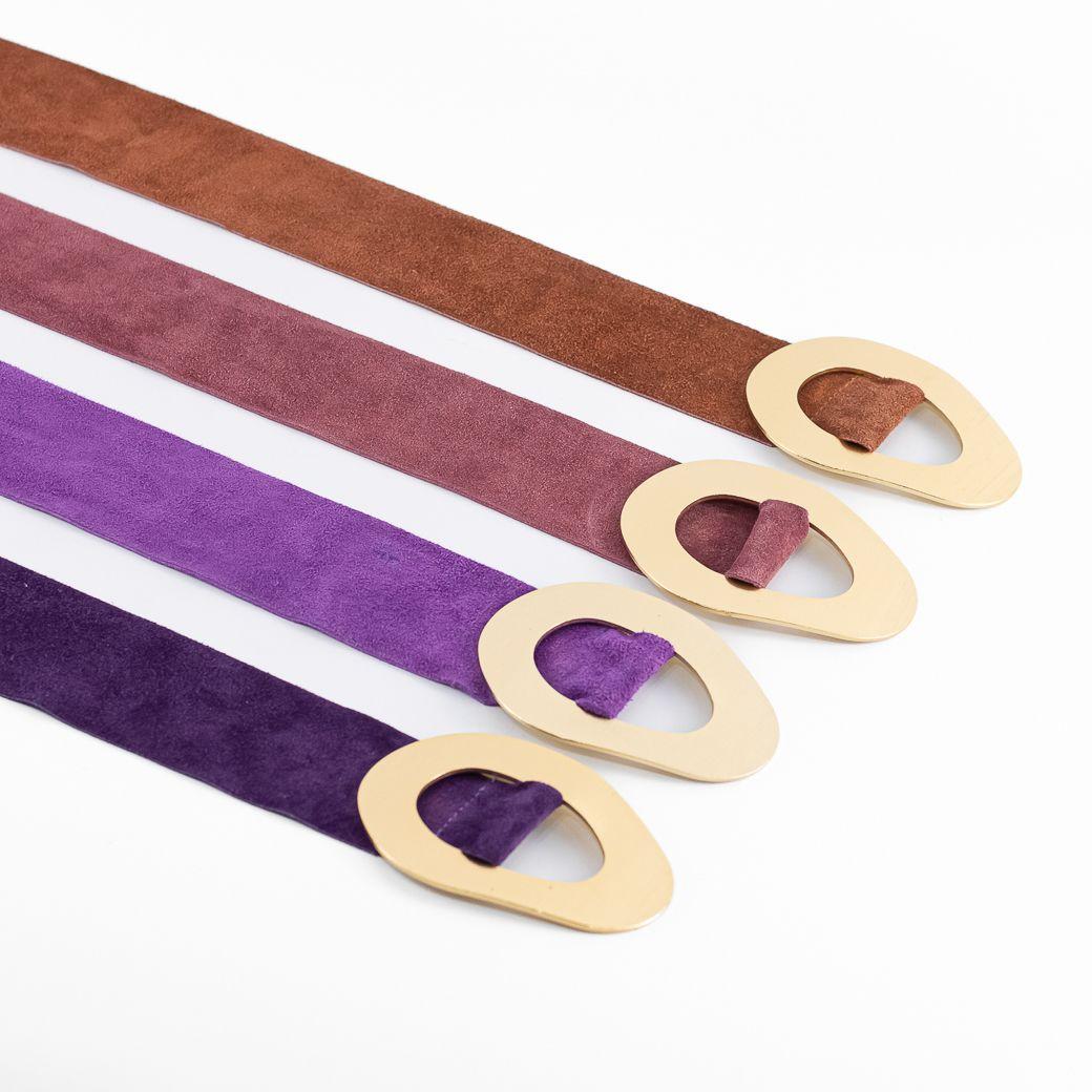 Cinturón Reno Faja Hebilla Metal Mujer Lila Mailea-3