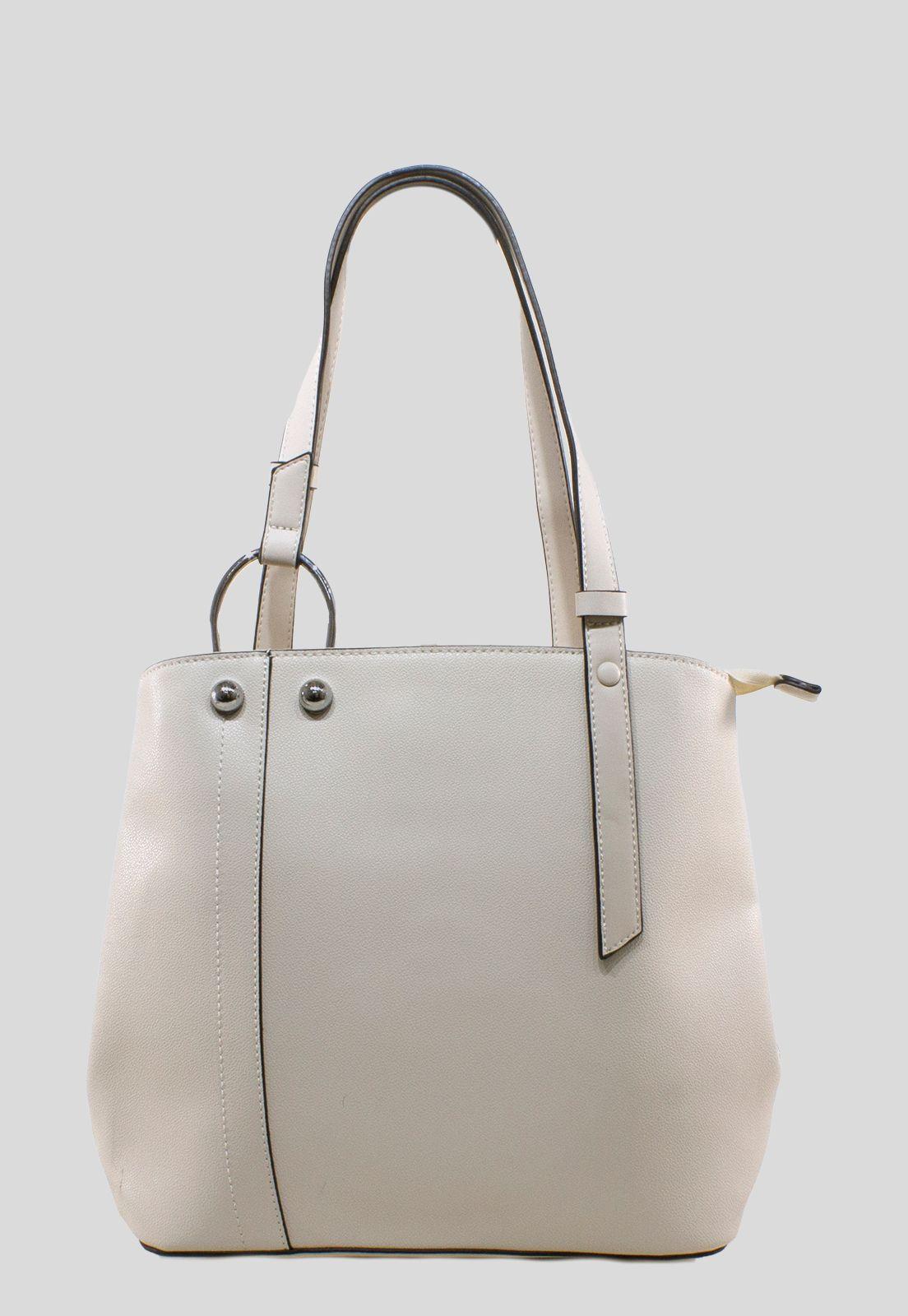 Cartera Correa Y Argolla Beige-0