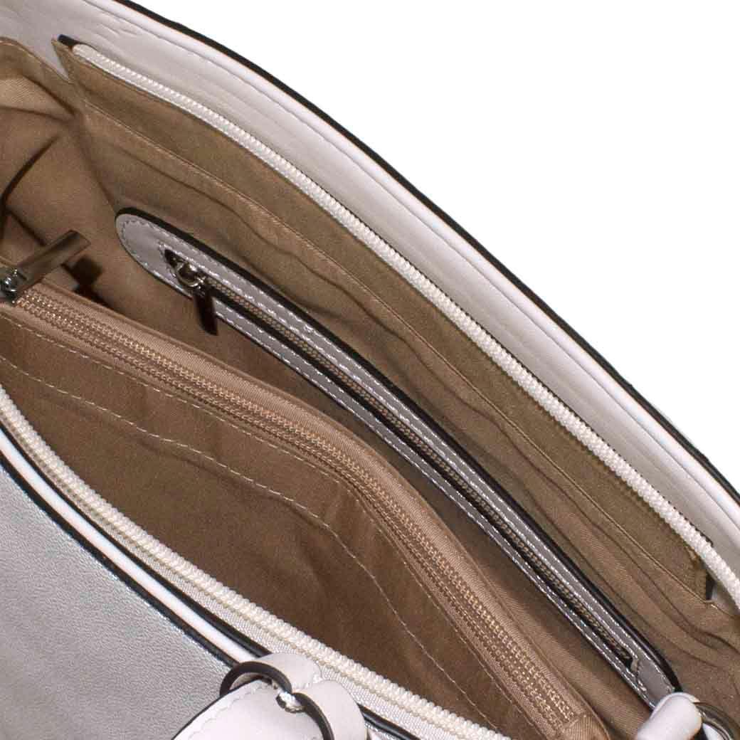 Cartera C/Correa Y Argolla Beige-3