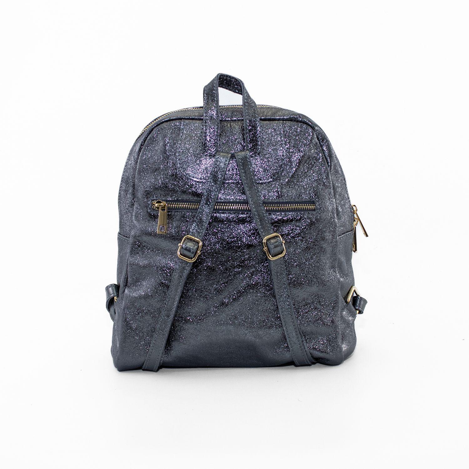 Mochila Cuero Metálica Plata-2