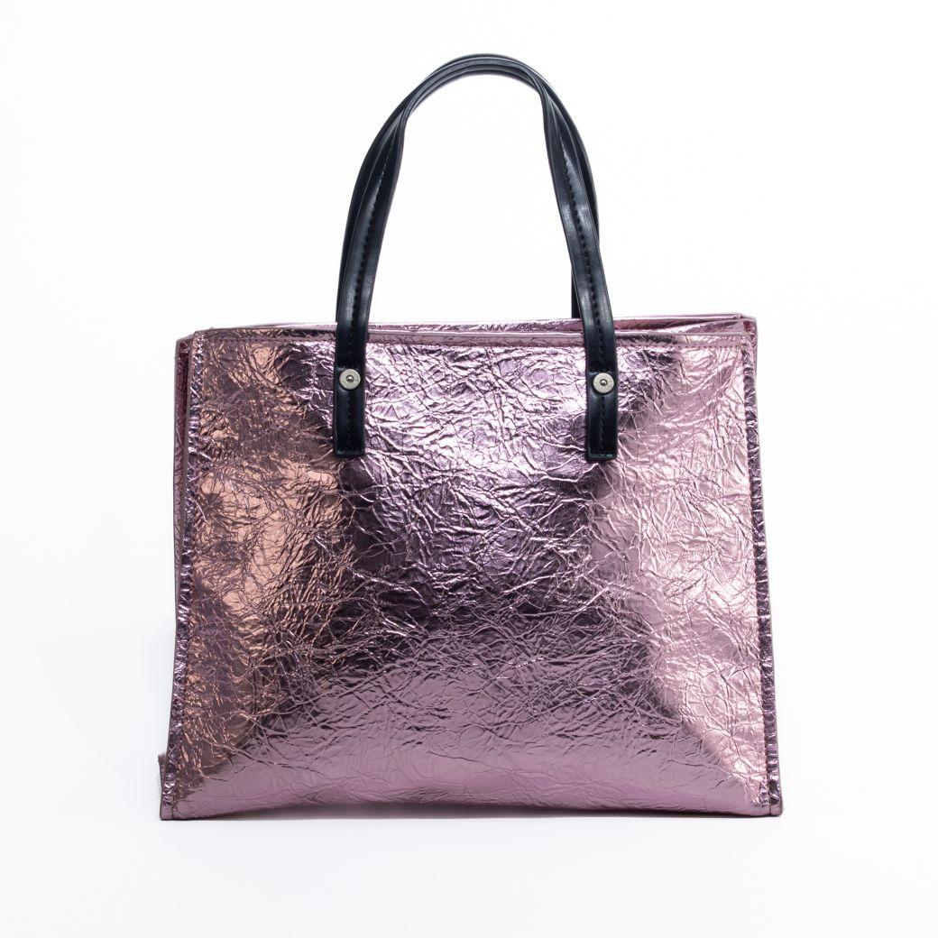 Cartera rigida metalizada Fuscia-2